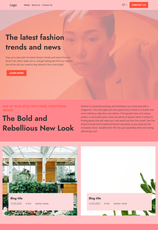 fashion blog template preview