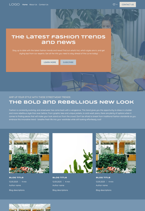 fashion blog template preview