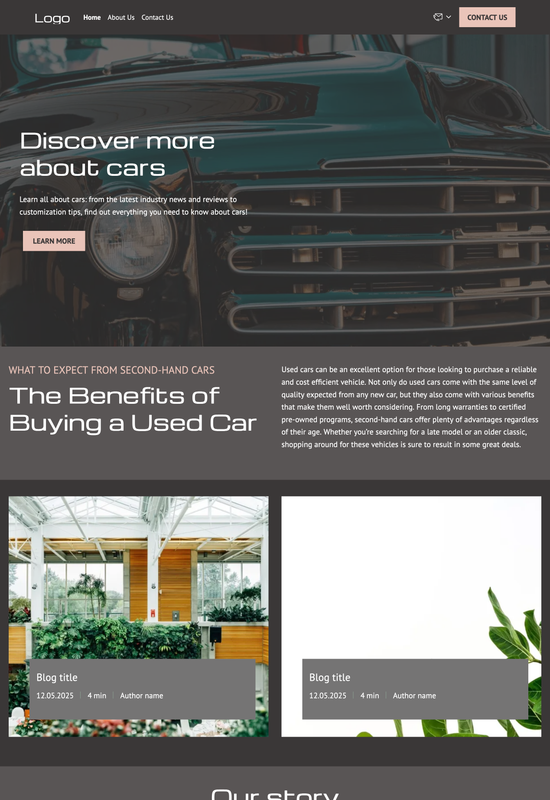 car blog template preview