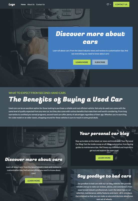 car blog template preview