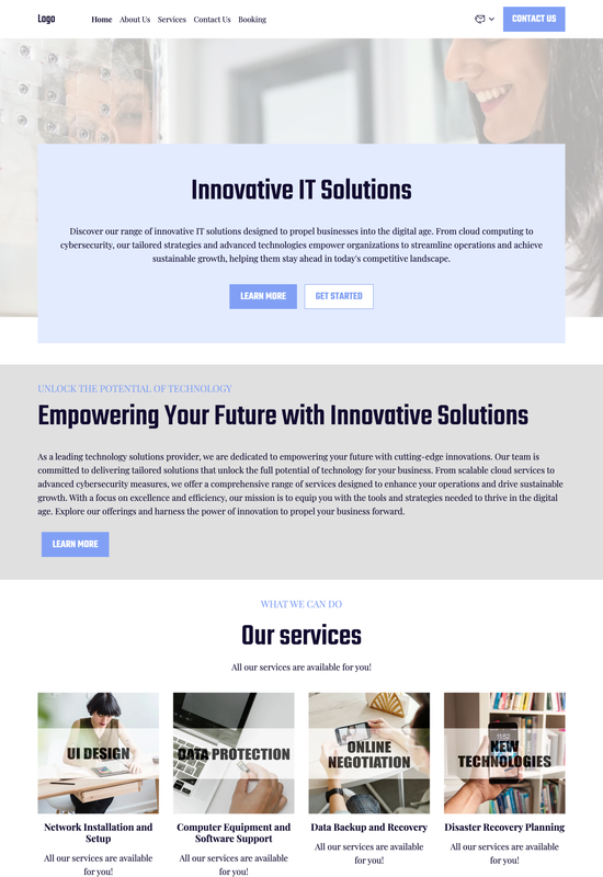IT service company template preview
