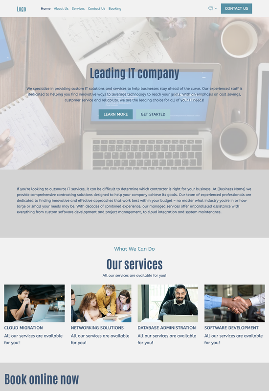IT contractor company template preview