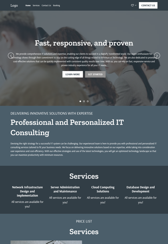 IT consultant template preview
