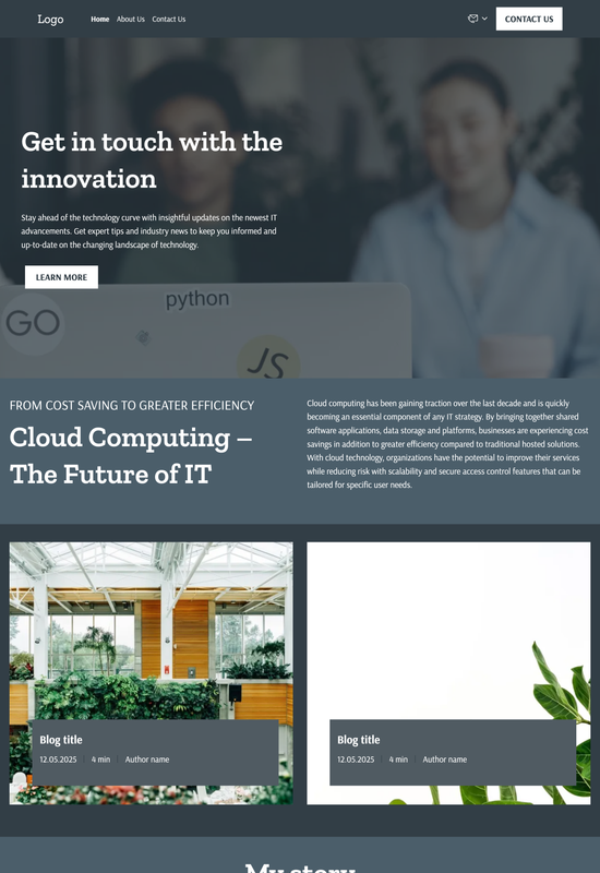 IT blog template preview