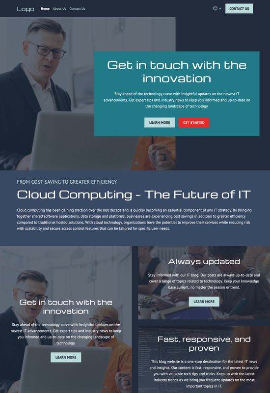 Anteprima del modello per blog IT