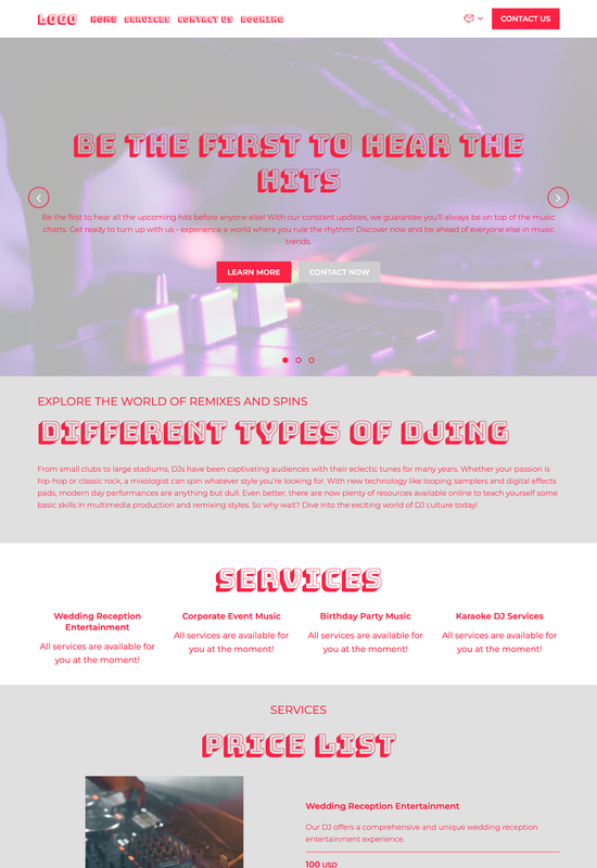 DJ template preview