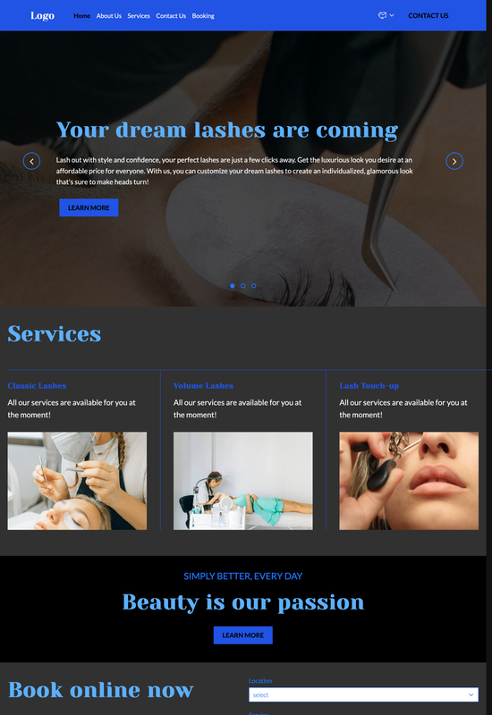eyelash extension corner template preview