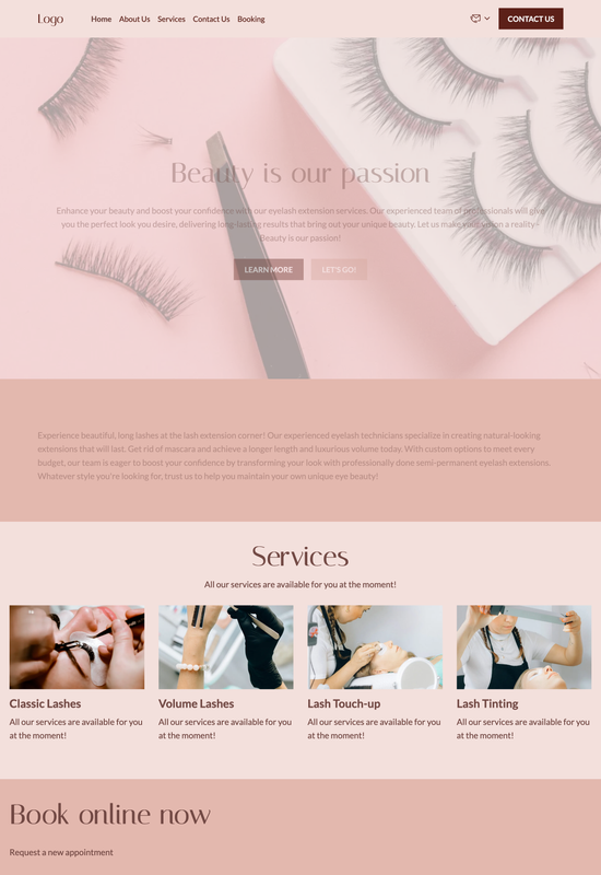 eyelash extension corner template preview