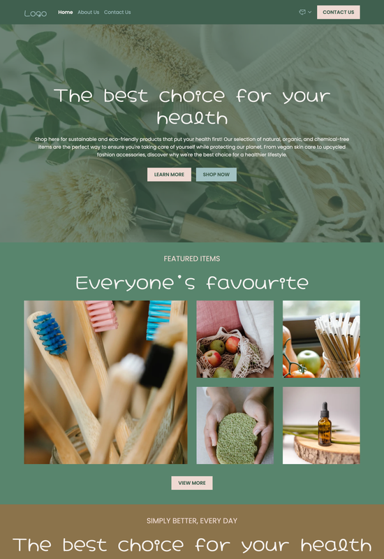 eco products store template preview