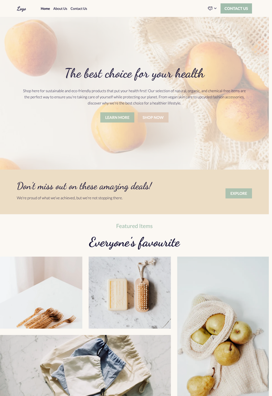 eco products store template preview