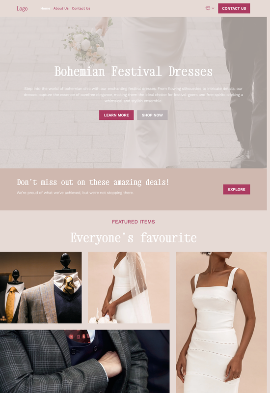wedding clothes template preview