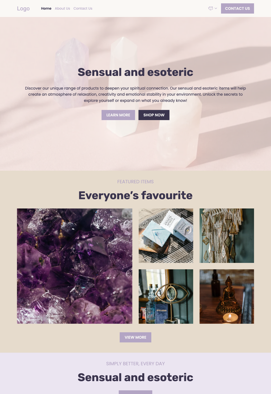 esoteric store template preview