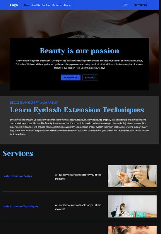 eyelash extension lessons template preview