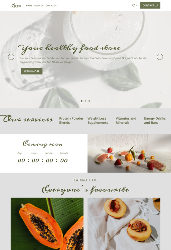 sports nutrition store template preview