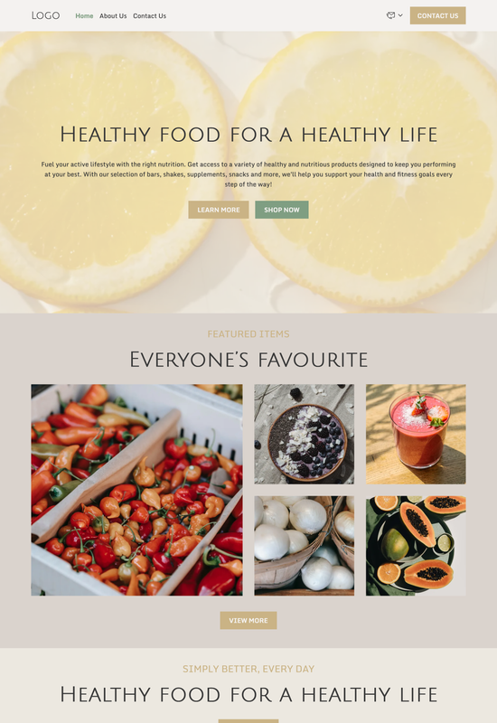 sports nutrition store template preview
