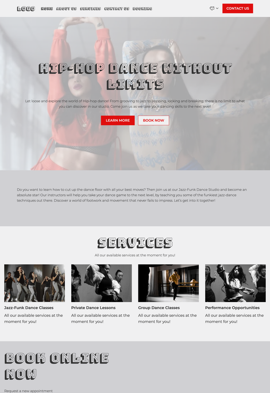 jazz-funk dance studio template preview