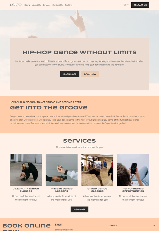 jazz-funk dance studio template preview