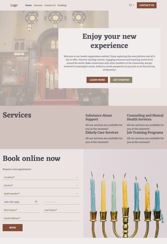 Jewish organization template preview