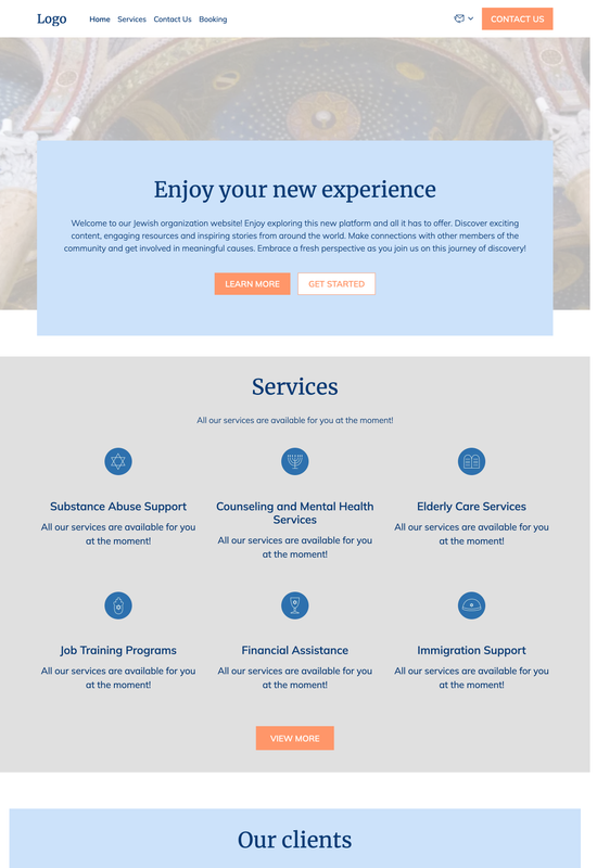 Jewish organization template preview