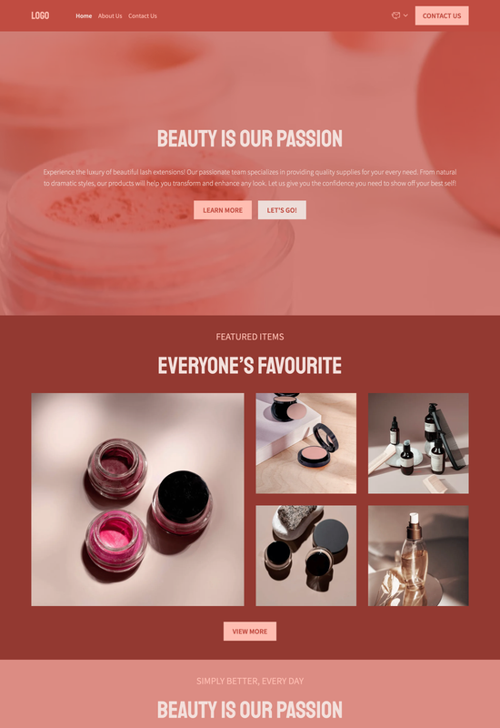 eyelash extension supply store template preview