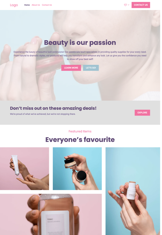 eyelash extension supply store template preview