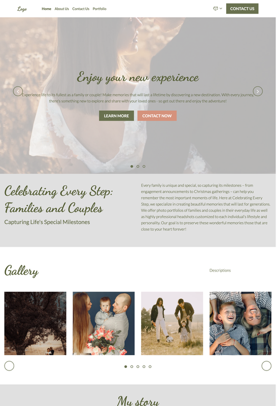 family & couple portfolio template preview