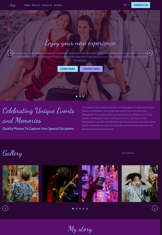 celebration & event photography portfolio template preview