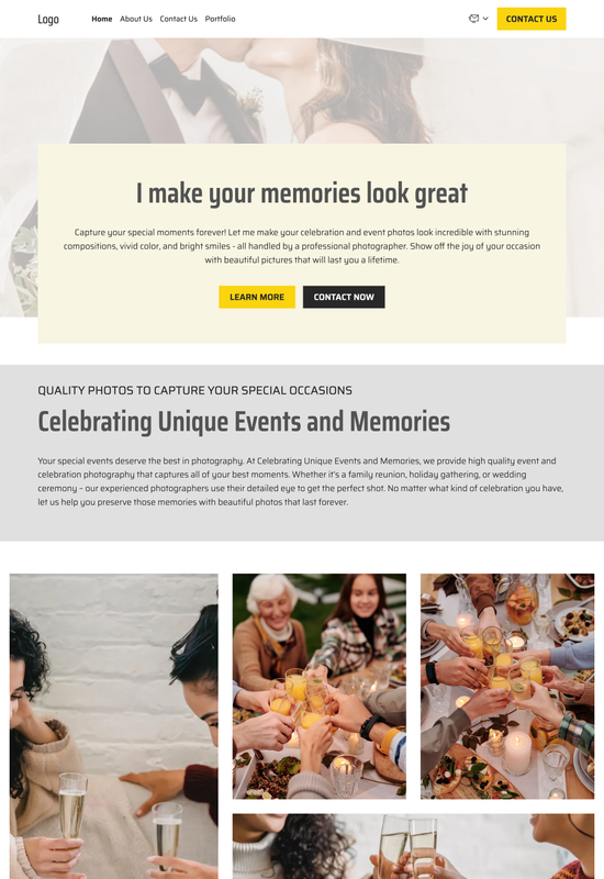 celebration & event photography portfolio template preview