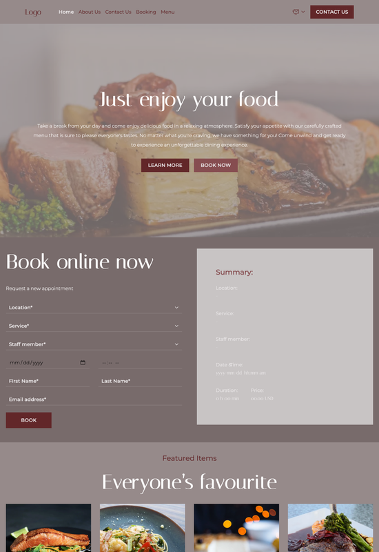 restaurant template preview