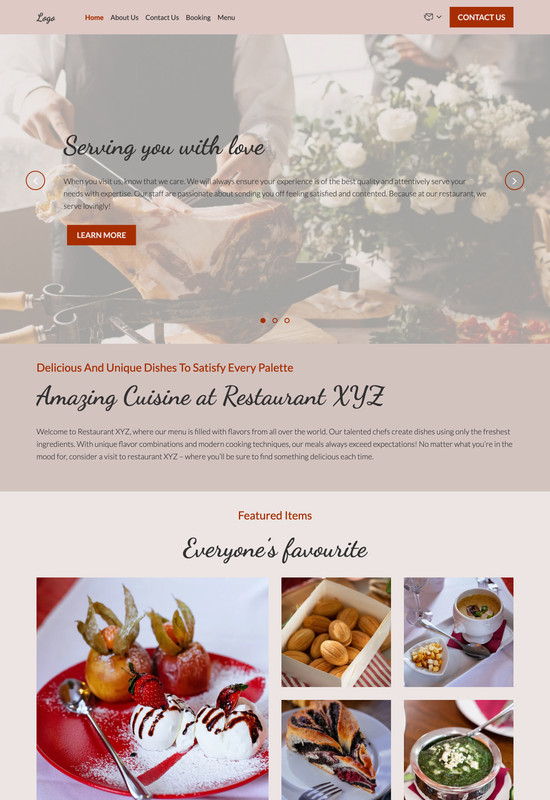 restaurant template preview