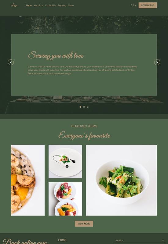 restaurant template preview