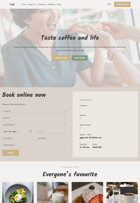 cafe template preview