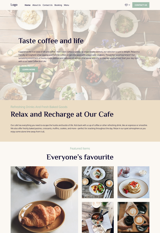 cafe template preview