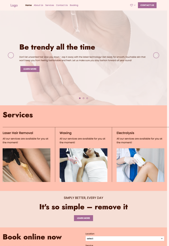 hair removal salon template preview