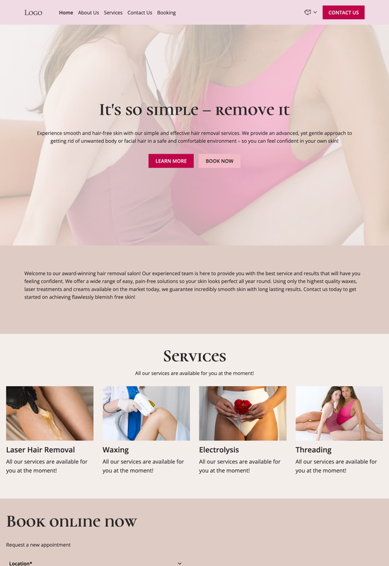 hair removal salon template preview