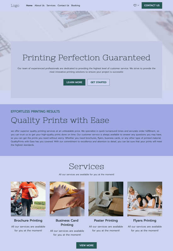 printing agency template preview