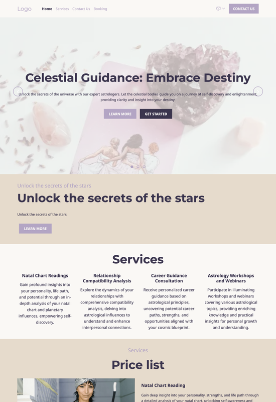 astrologer template preview