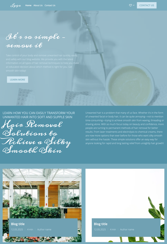 hair removal blog template preview