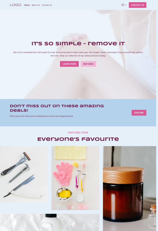 hair removal products store template preview
