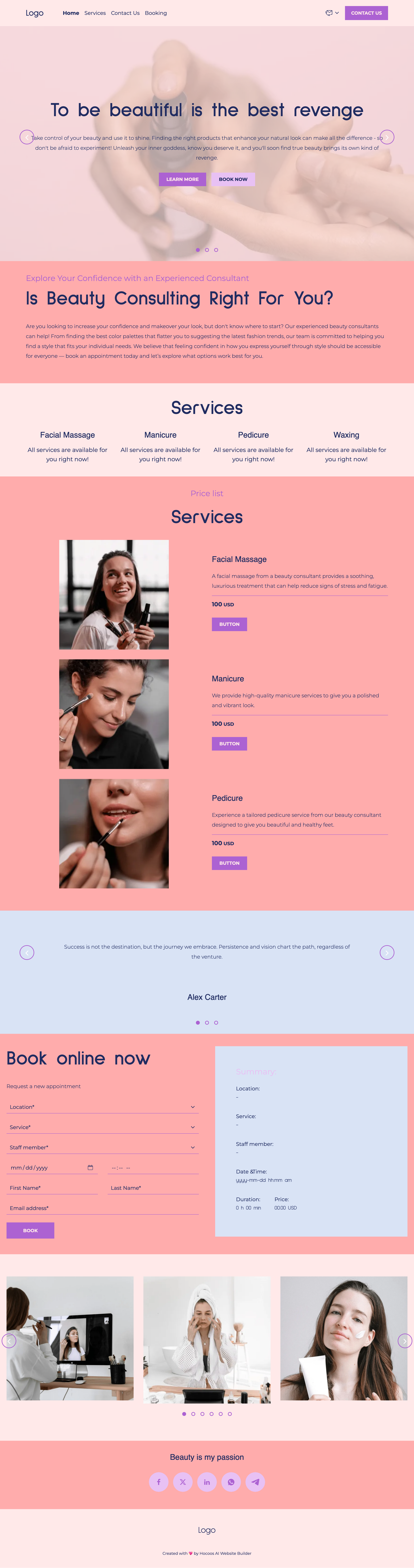 beauty consultant template preview