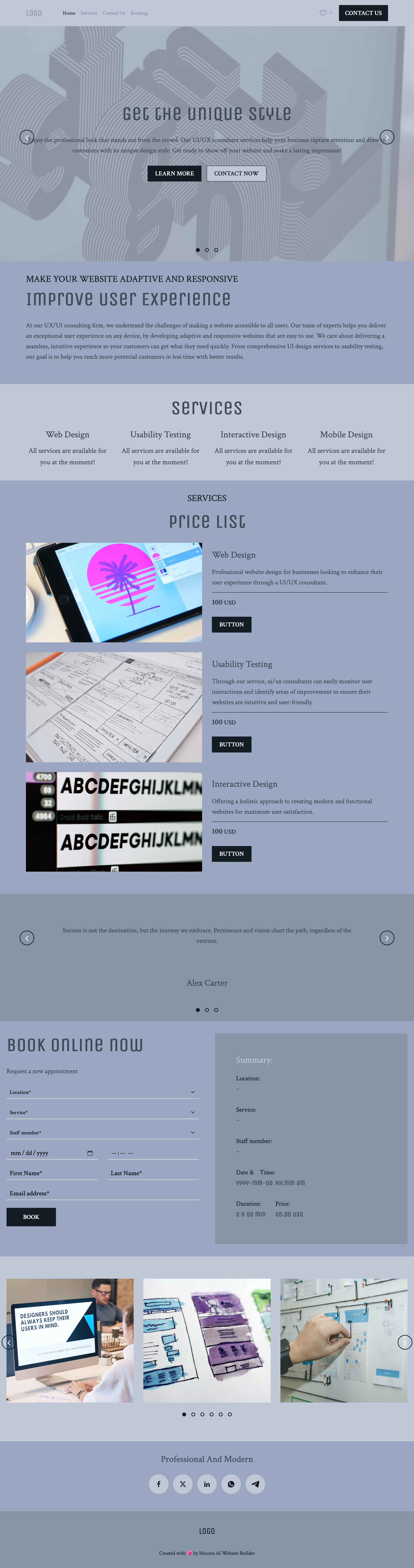 UI/UX consultant template preview