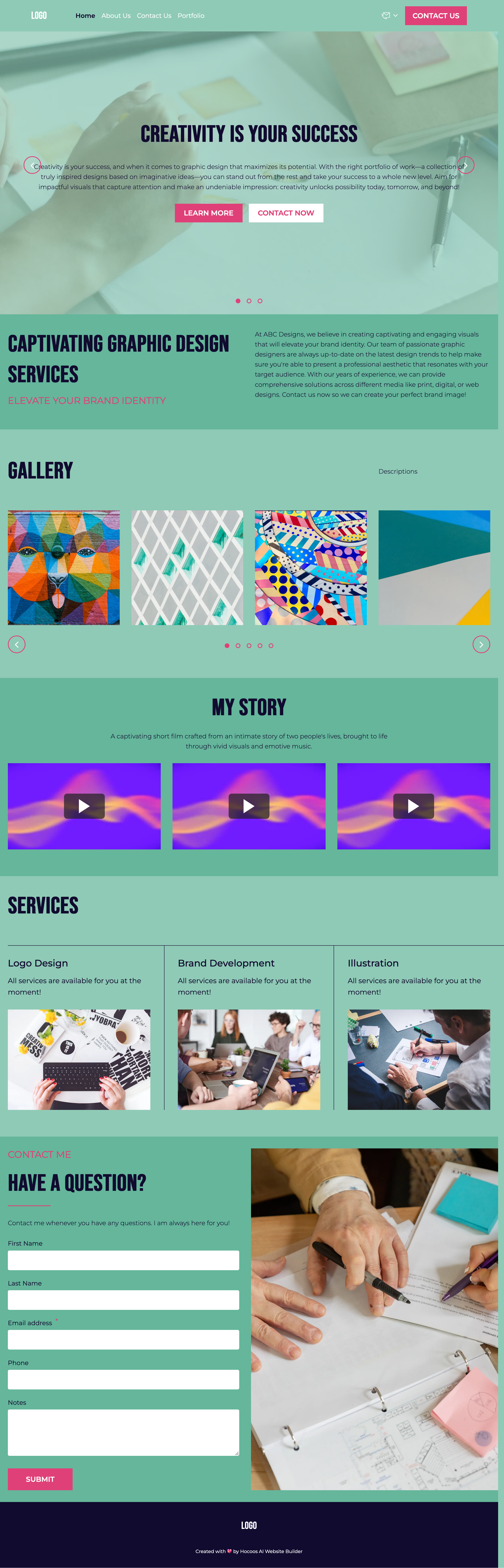 graphic design portfolio template preview