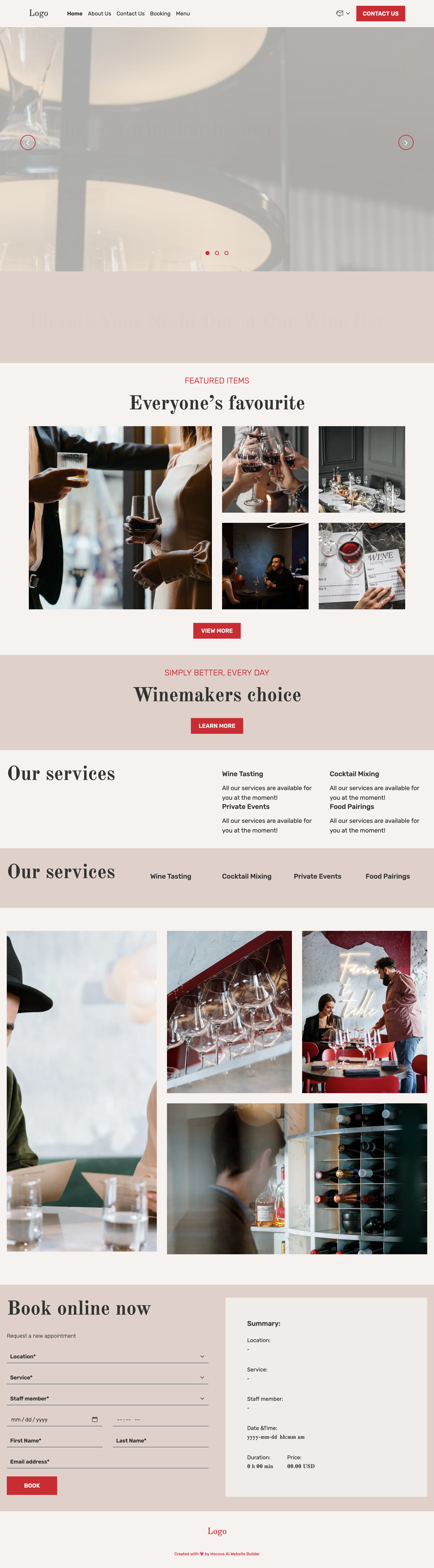 wine bar template preview