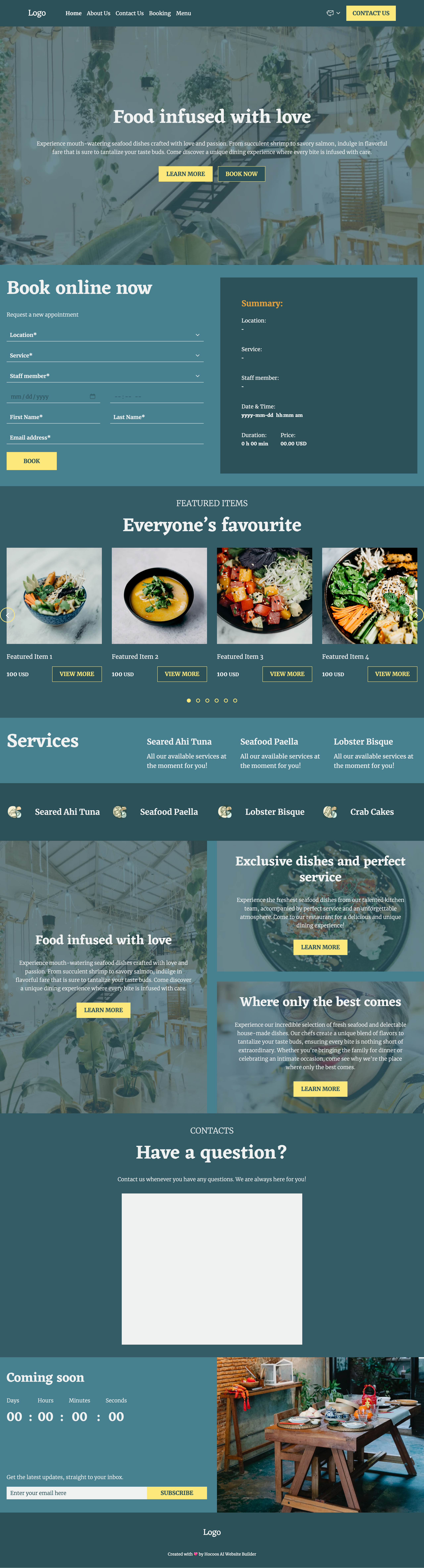 seafood restaurant template preview