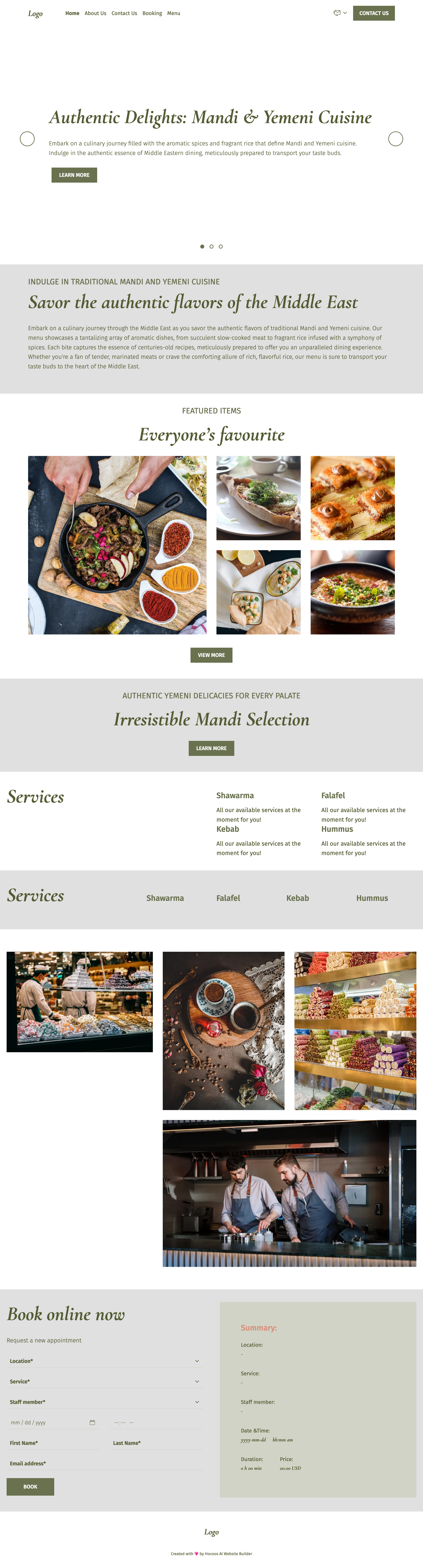 Middle Eastern restaurant template preview