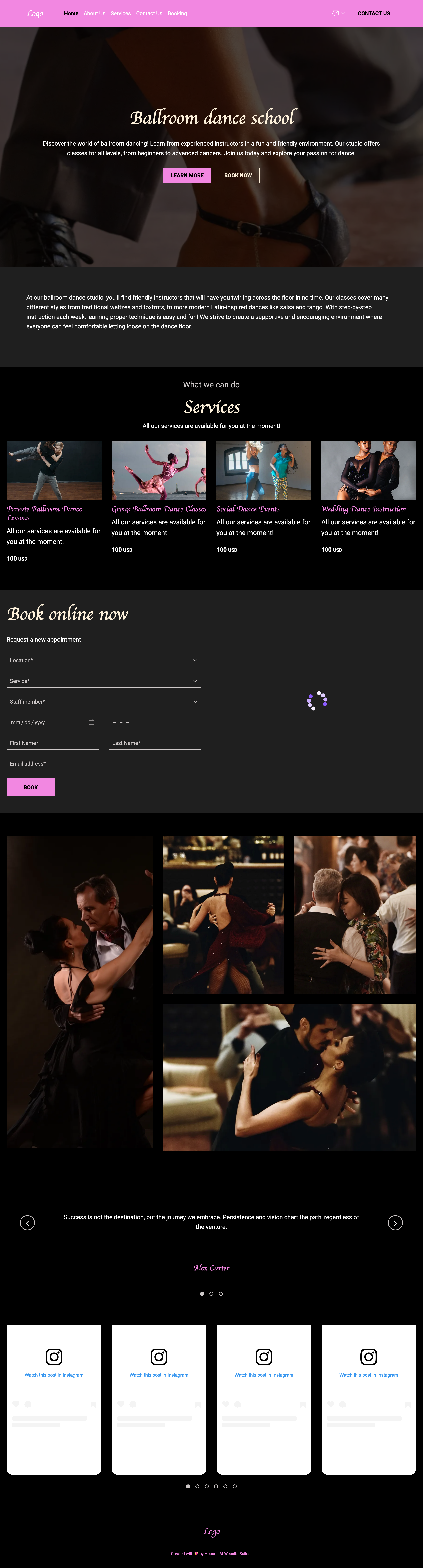 ballroom dance studio  template preview