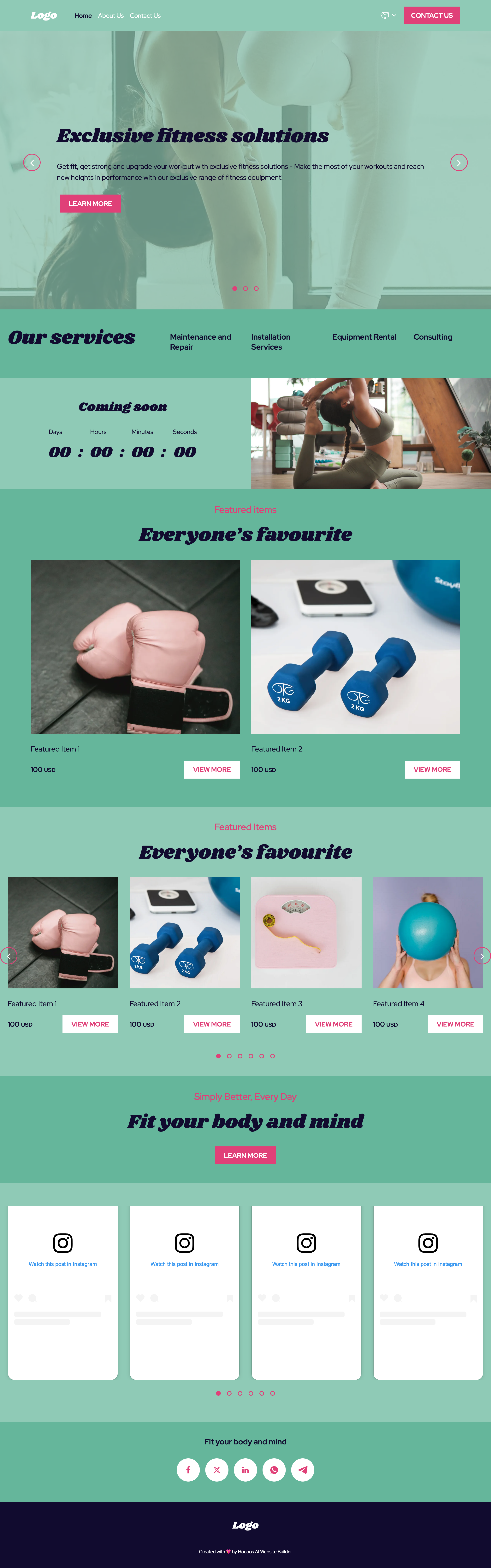 fitness equipment store template preview