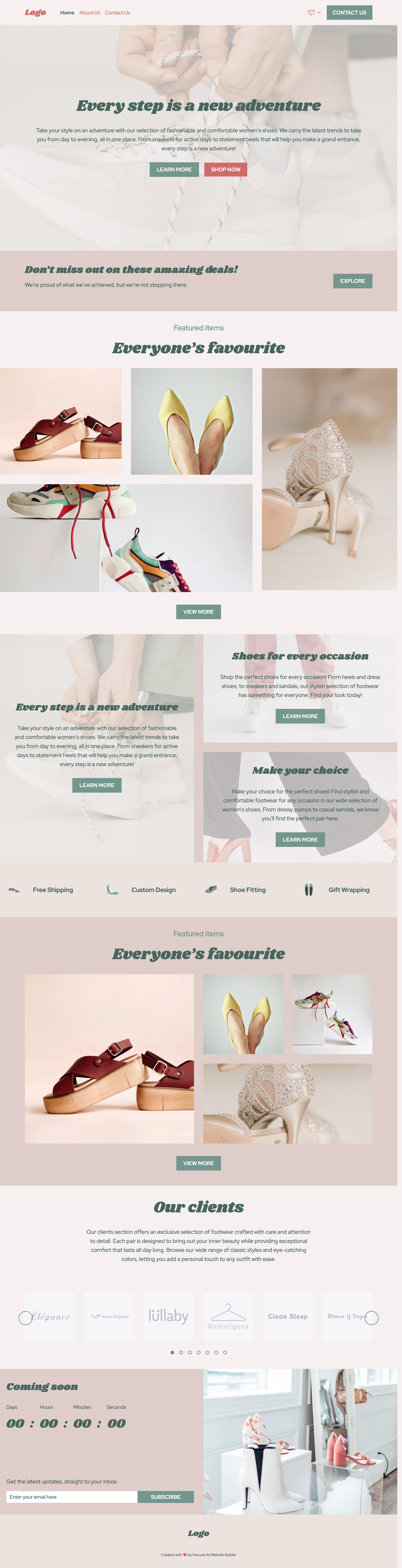 women's shoe store template preview