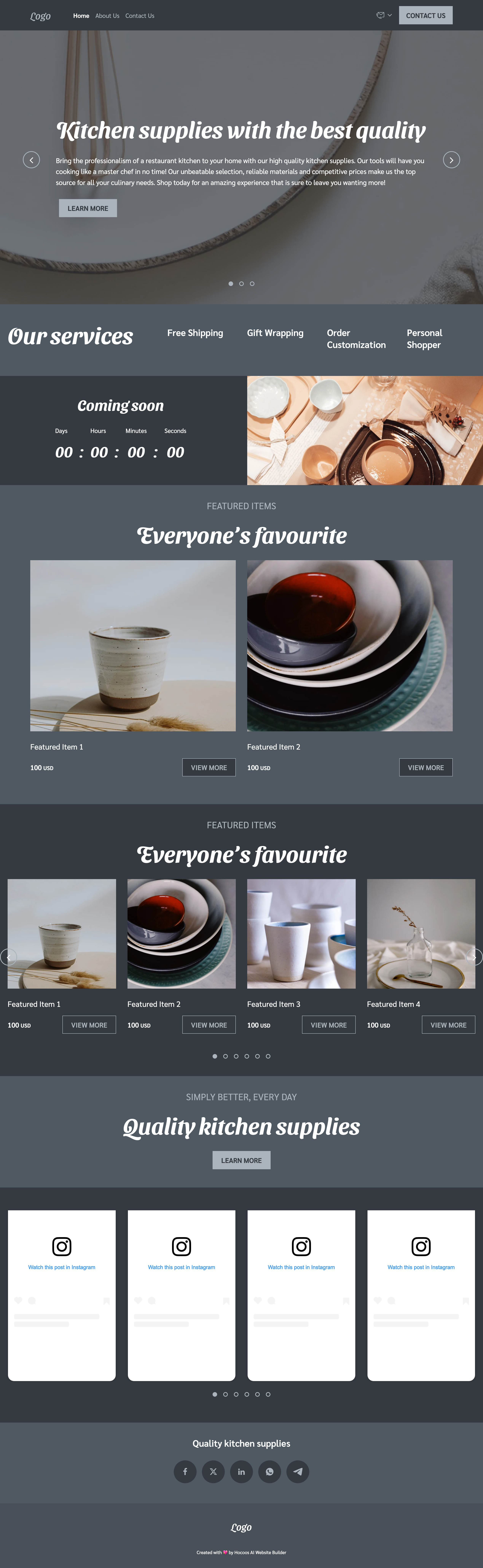 kitchen tools store template preview