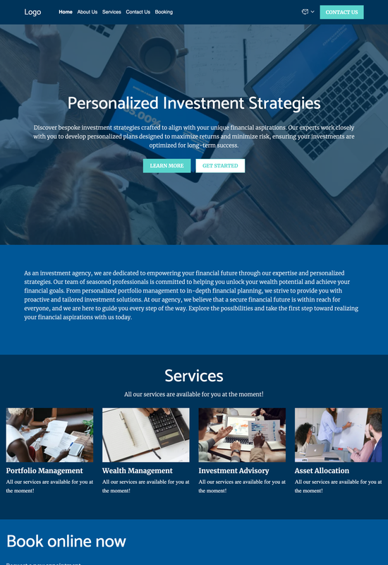 financial trading firm template preview